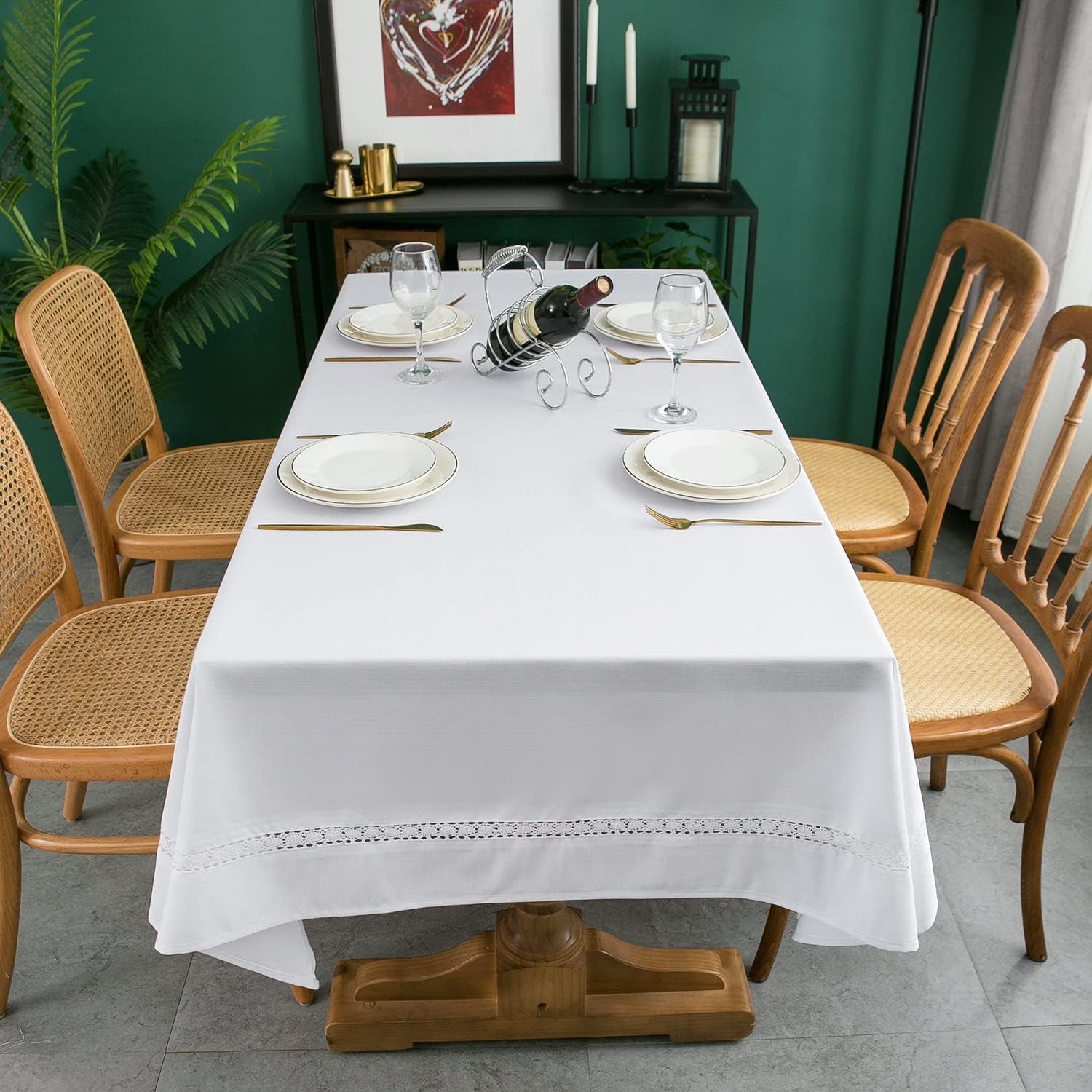 heavy-duty-fabric-tablecloth-with-white-lace-waterproof-wrinkle-free-stain-resistant-oil-proof-for-dining-indoor-outdoor-wedding-holiday-white-rectangle-60x120inch