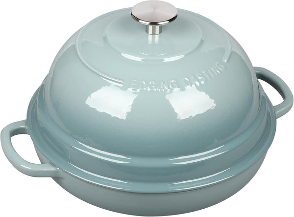Enameled Cast Iron Dutch Oven Pot with Lid, round Bread Oven for Homemade Sourdough Bread Baking, 6 Quart, Seasalt6
