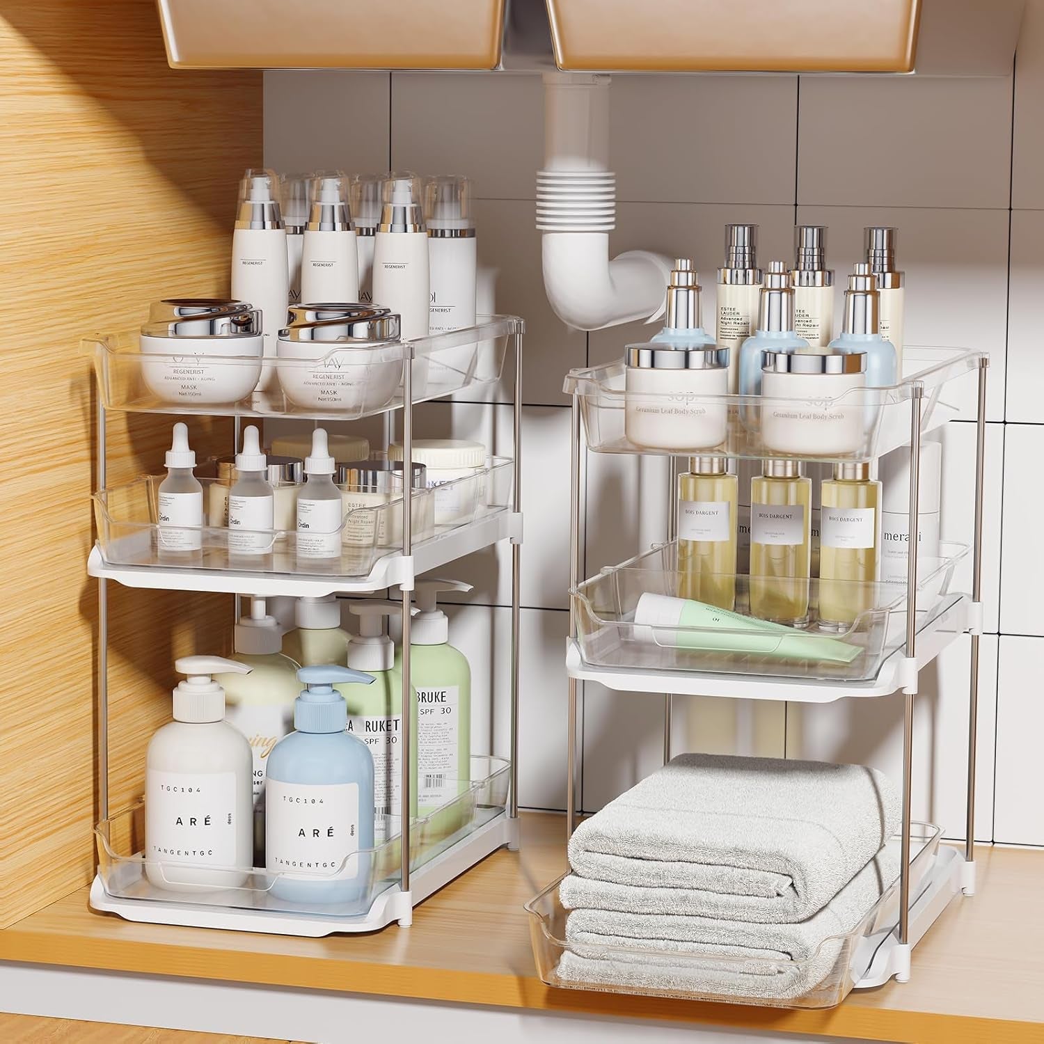 2-sets-of-3-tier-bathroom-under-sink-organizers-and-storage-multi-purpose-stackable-pantry-organization-and-storage-pull-out-clear-kitchen-bathroom-cabinet-organizer-with-movable-dividers