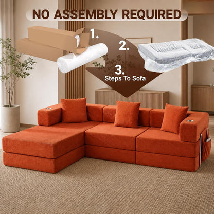 Modular Sectional Sofa, 108" L-Shaped Couch with Deep Seat6