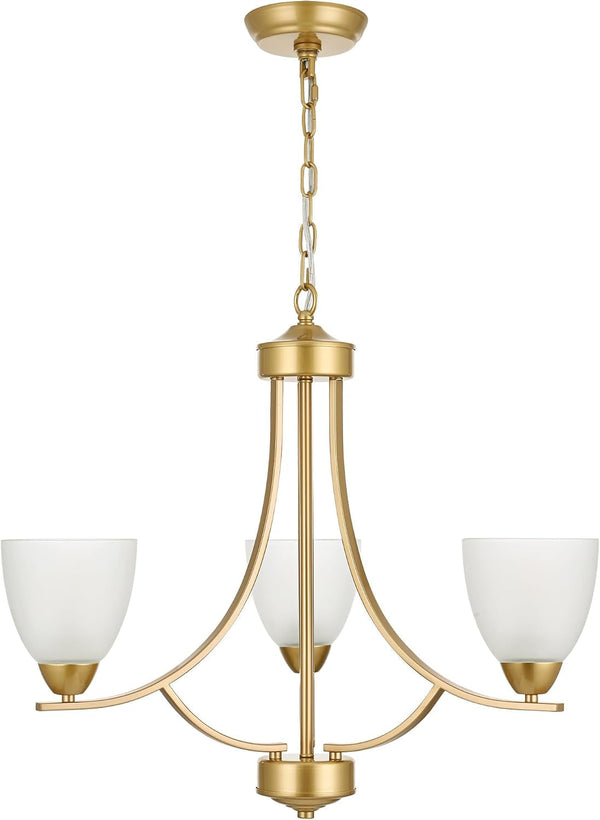 3 Light Retro Gold Finish Chandeliers with Alabaster Glass Shade,Rustic Lighting Fixtures Ceiling Hanging Modern Pendant Lights for Dining Room Foyer Living Room1