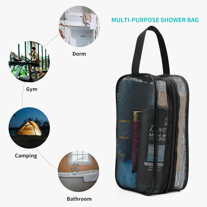 Mesh Shower Caddy Bag for Bathroom Gym Camping Portable Travel Mesh Toiletry Bag for Women Men4