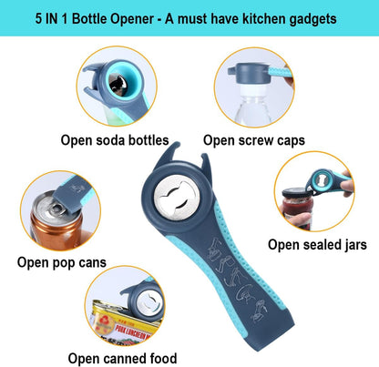 Jar Opener for Weak Hands, Seniors with Arthritis, 5 in 1 Bottle Opener | Multi-Use Lid Opener Set with Non-Slip Rubber Gripper Pad & Wine Opener, Great for Senior Parents, Grandparents or Loved Ones7