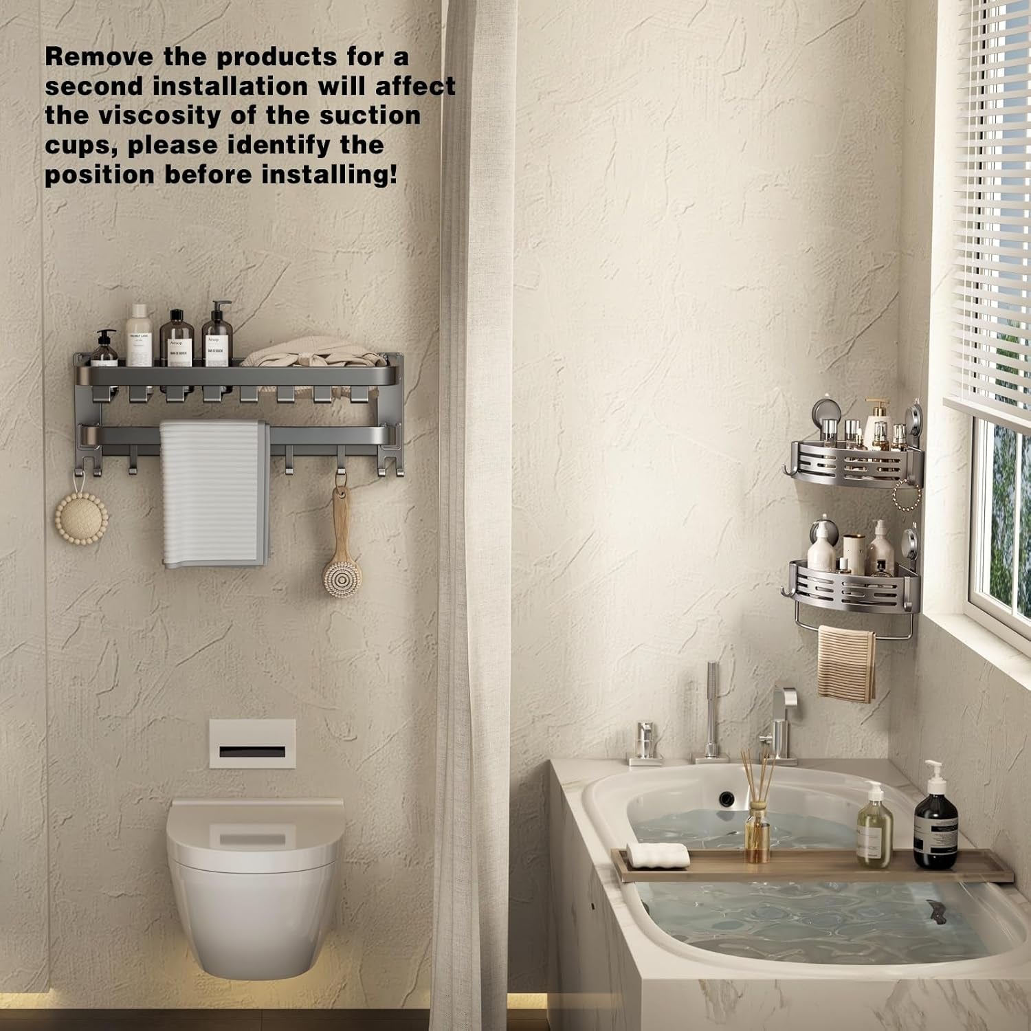 corner-shower-caddy-suction-cup-shower-shelf-corner-no-drilling-bathroom-shower-organizer-storage-rack-adhesive-with-towel-bar-hooks-2-pack-gray