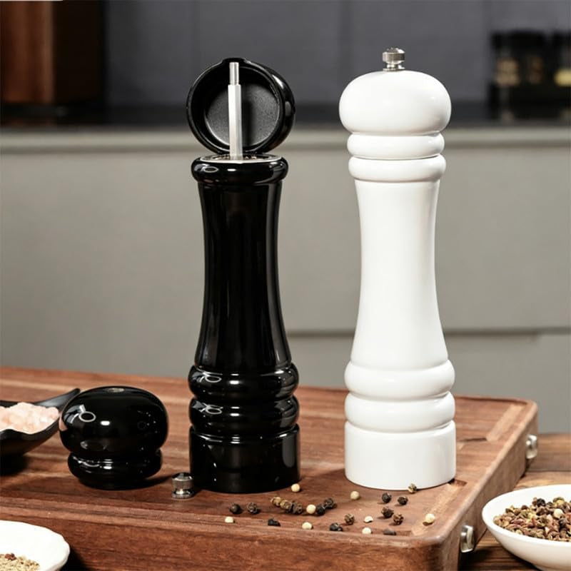 glossy-pepper-grinder-adjustable-manual-spice-mill-with-ceramic-core-for-peppercorns-and-sea-salt-black-white-optional
