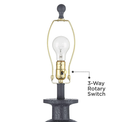Glenwood 28" Tall 3-Way Table Lamps Set of 2 Charcoal Gray Farmhouse Rustic | Country Cottage Living Room Bedroom Bedside Nightstand House Office Home Reading Kitchen Entryway White Shade5