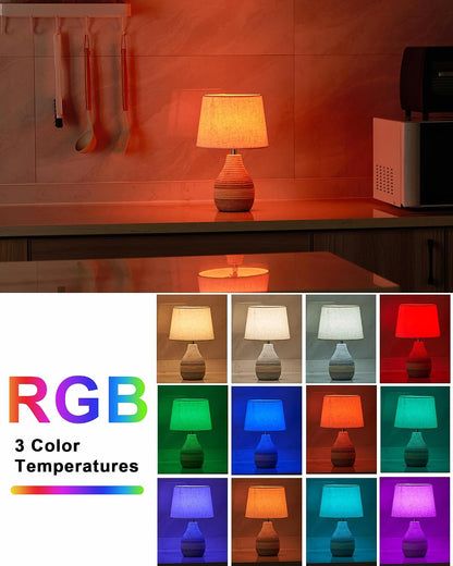 13" Small Ceramic Cordless Table Lamp, Rechargeable Battery, Coastal4