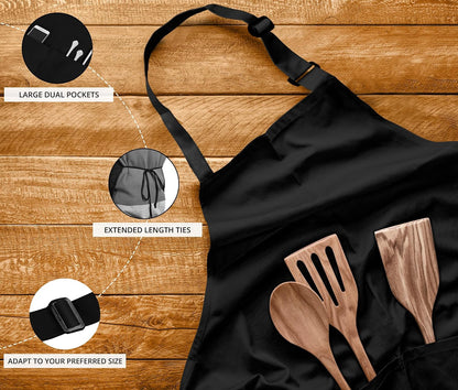 10 Pack Bib Apron Adjustable with 2 Pockets, Water and Oil Resistant, Cooking Kitchen Chef Apron for Women Men4