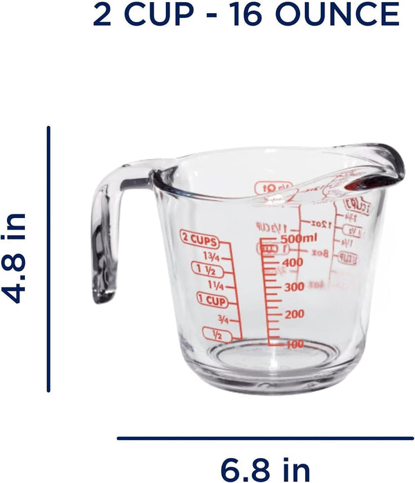 2 Cup 16Oz Tempered Glass Measuring Cup2