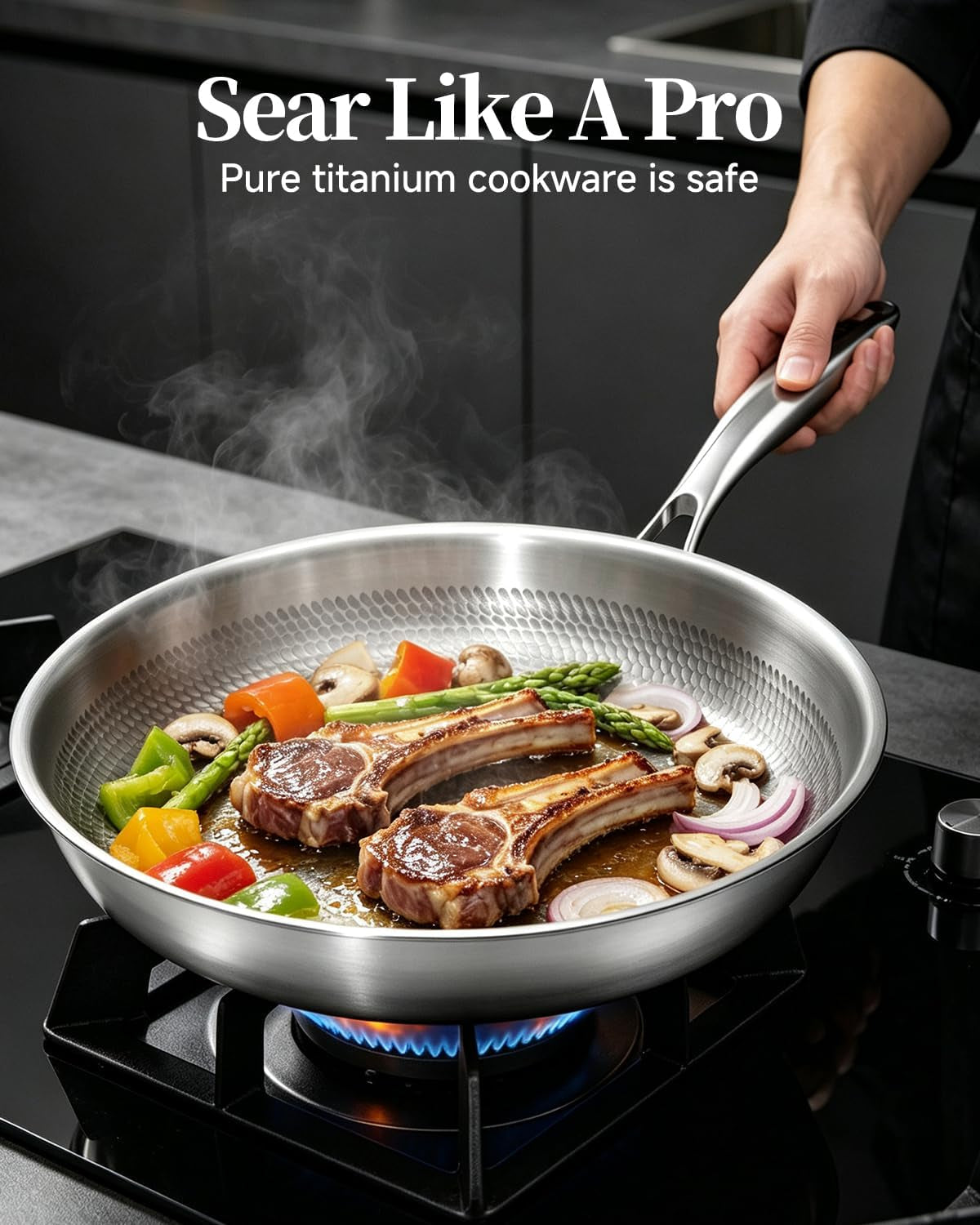 pure-titanium-pans-for-cooking-8-frying-pan-with-lid-nonstick-hammered-pro-skillet-no-coating-cookware-pfas-pfoa-ptfe-free-oven-dishwasher-safe-gas-induction-compatible-kitchen