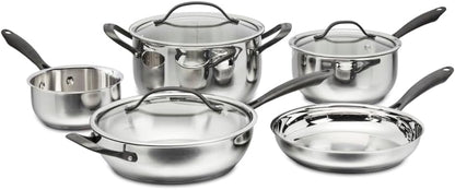 RADIANT PRO 8-Piece Stainless with Brushed Titanium Finish Cookware Set1