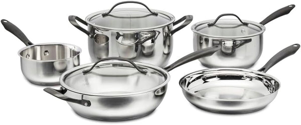 RADIANT PRO 8-Piece Stainless with Brushed Titanium Finish Cookware Set1