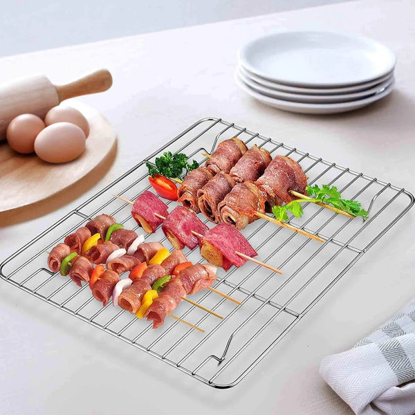 Toaster Oven Tray and Rack Set, 9.3" X 7" X 1" Toaster Oven Pan | Stainless Steel Toaster Oven Pan Broiler Pan with Wire Rack for Cooking, Non Toxic & Healthy, Easy Clean & Dishwasher Safe6