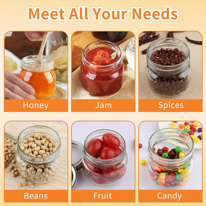 30 Pack Mason Jars 8 Oz with Lids, Half Pint Canning Jars | Small Glass Jars with Lids and Bands for Honey Jelly Jam Crafts4