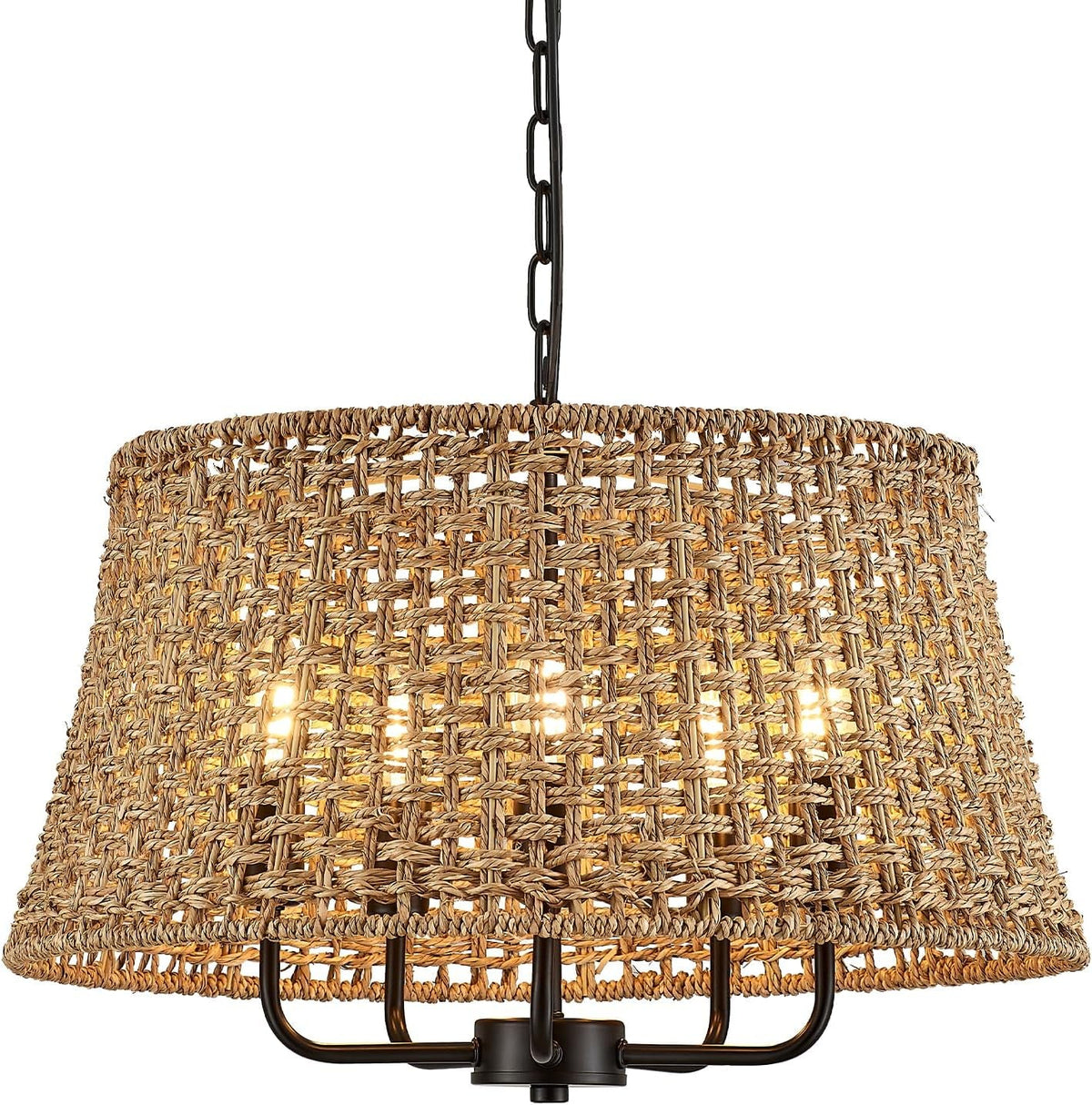 19-7-boho-rattan-chandelier-5-light-black-wicker-light-fixture