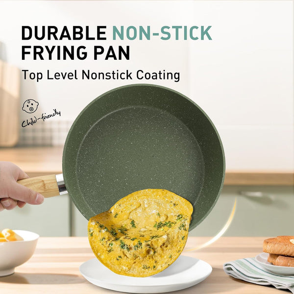 Pots and Pans Set, 30 Piece Kitchen Cookware & Bakeware Set | Green Granite Non Stick Pans Set for Cooking, 100% PFOA & PFAS Free Non-Toxic, Easy to Clean7