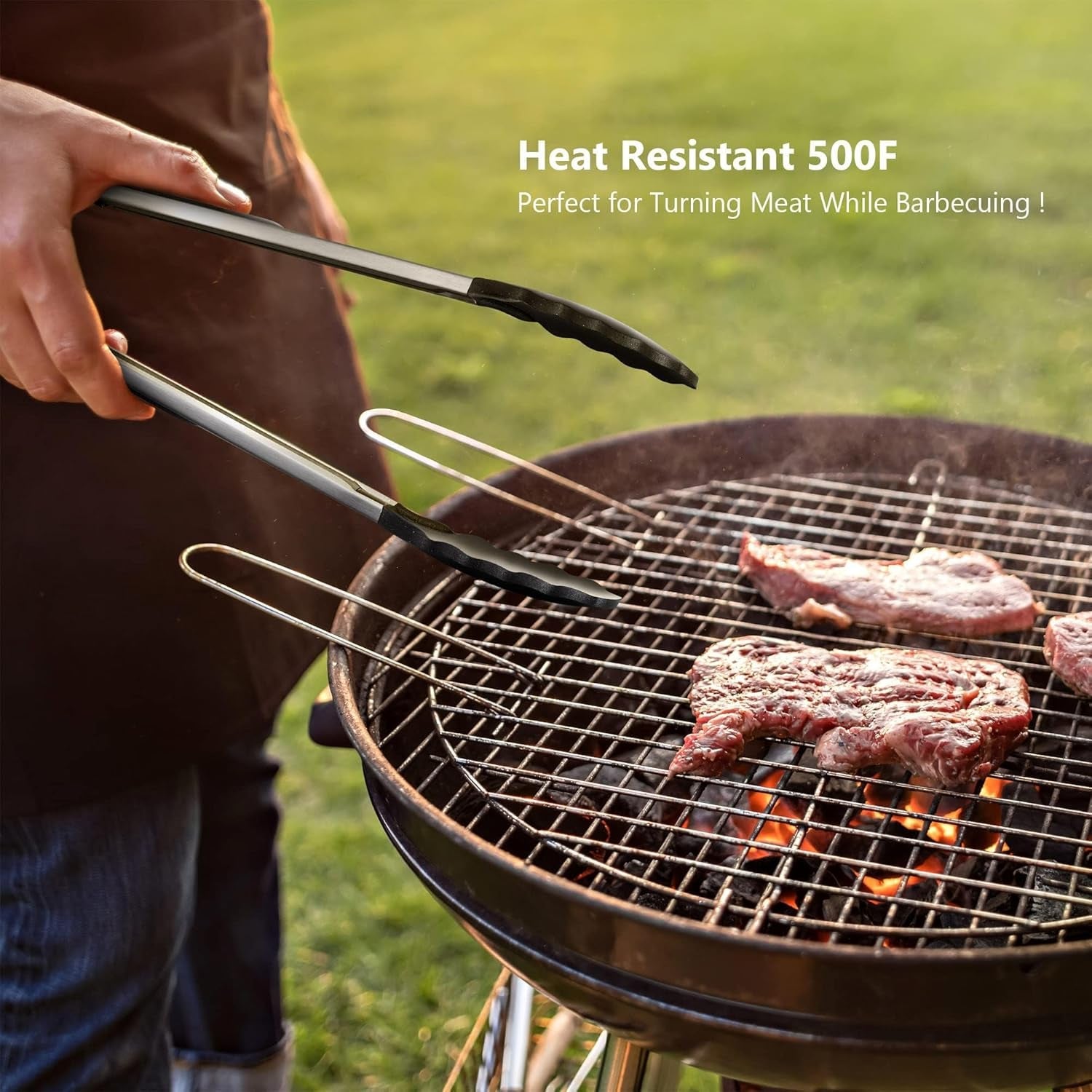 5-piece-silicone-spatulas-set-with-tongs-446-f-heat-resistant-black