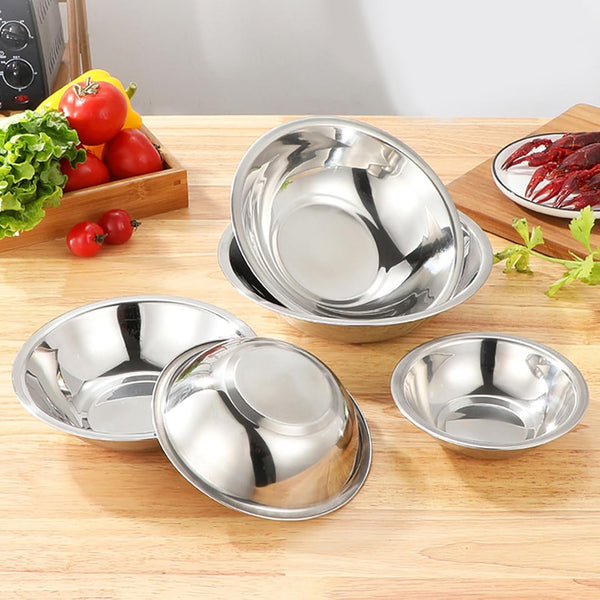 15 Pcs Stainless Steel Bowls 6.3 Inch Base Prep Bowls6
