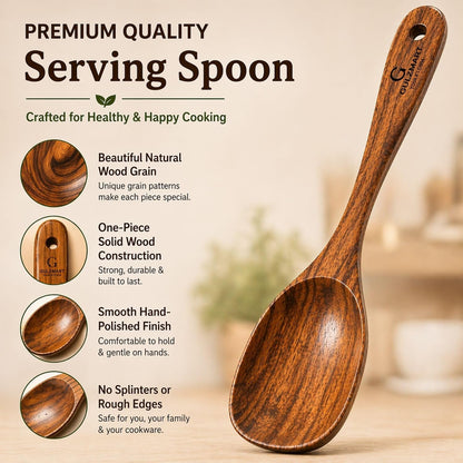 6-Piece Teak Wood Cooking Utensil Set, Nonstick Safe8