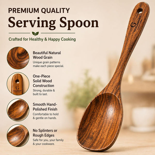6-Piece Teak Wood Cooking Utensil Set, Nonstick Safe8