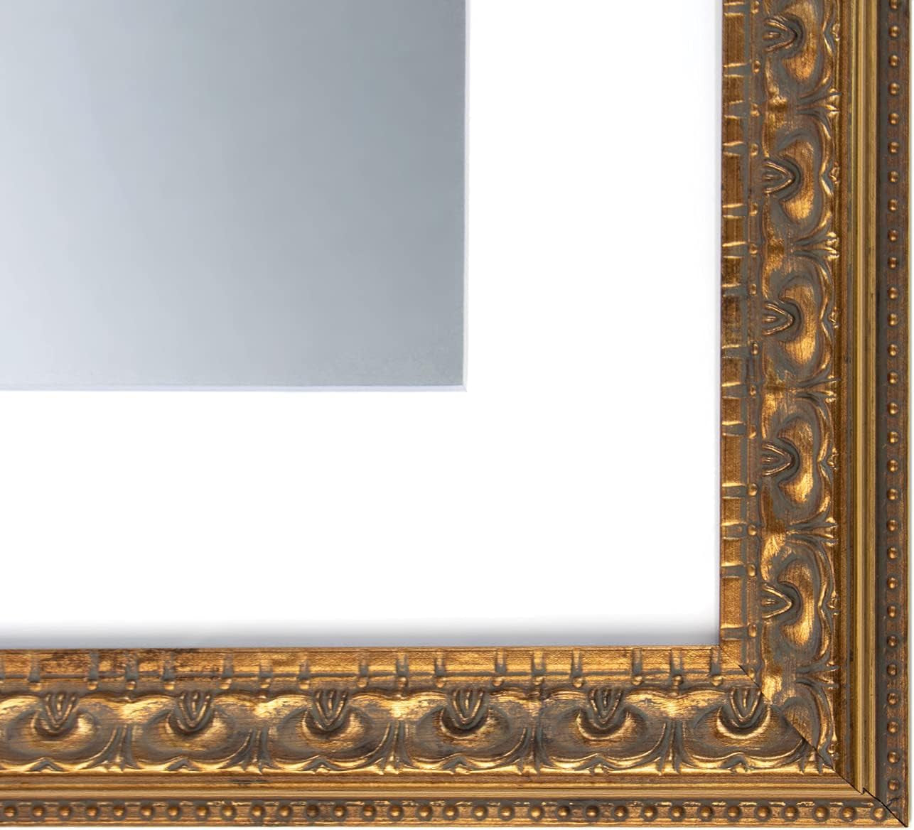 11x14-bronze-photo-frame-white-mat-for-8x10-real-glass