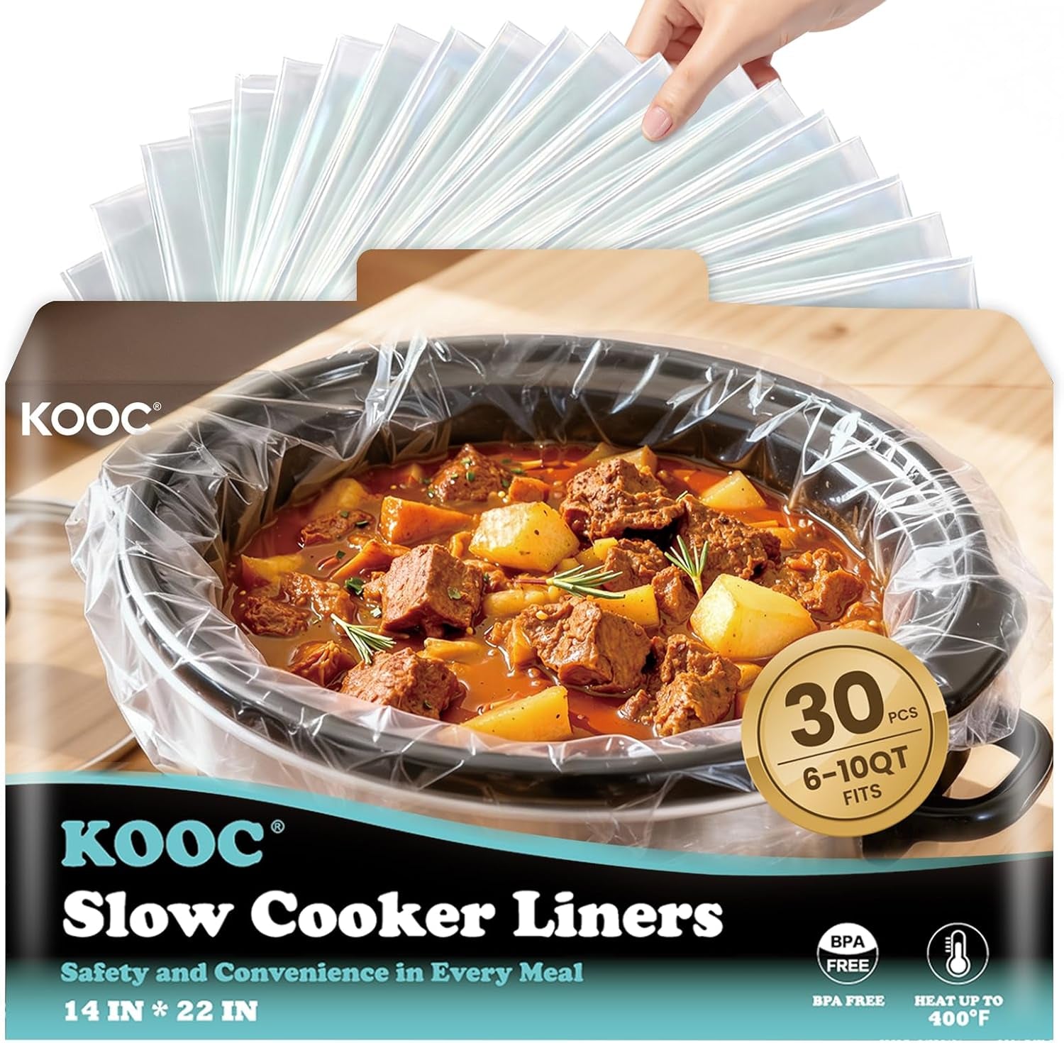 30-count-slow-cooker-liners-fits-6-10-qt-pots-14-x-22-large-size-disposable-cooking-bags-heat-resistant-up-to-400-f-leakproof-design-durable-nylon-blend-bpa-free-for-round-oval-pots