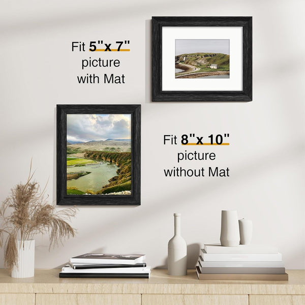 8X10 Picture Frames, Vintage Photo Frames, Distressed Black, 2-Pk3