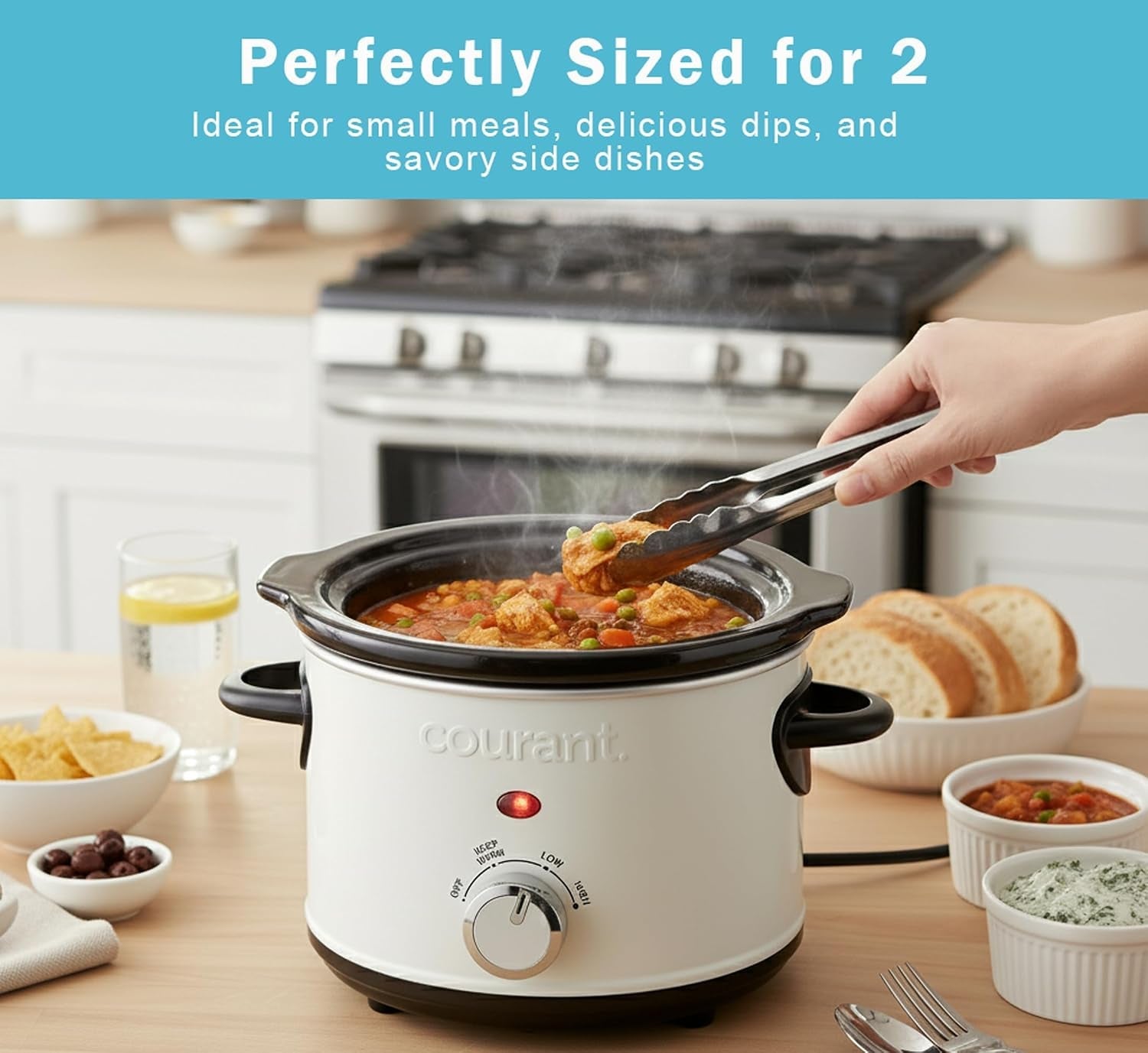 slow-cooker-mini-electric-round-ceramic-pot-adjustable-temp-entrees-sauces-stews-dips-cool-touch-handles-dishwasher-safe-glass-lid-1-5-quart-white-crock