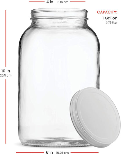 1 Gallon Glass Jar with Lid, Wide Mouth Sun Tea Jar, 2 Pack | Large Glass Jar with Lid, Gallon Mason Jar, Airtight, Bpa-Free, Dishwasher Safe, Wide Mouth for Fermenting, Canning, Kombucha7