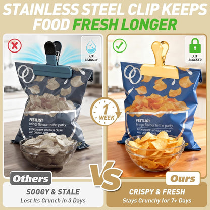 Chip Clips Bag Clips Gold Stainless Steel Clip for Food Storage4