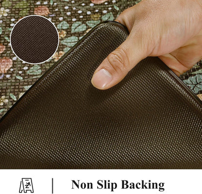 Kitchen Mats for Floor, Kitchen Rugs Sets of 2 Non Slip Washable | Kitchen Mats Cushioned anti Fatigue 2 Piece, Black Sink Rug Waterproof Laundry Room Rug, Comfort Standing Desk Mat for Office4