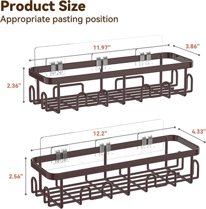 Shower Caddy Adhesive, Rustproof Shower Organizer, Wall Shower Rack7