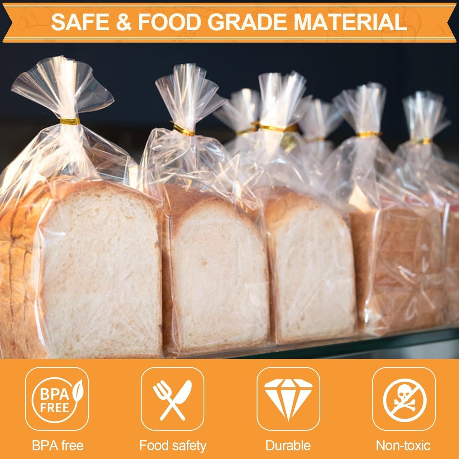70-pack-bread-bags-100-pack-ties-8-x-4-x-18-clear-bread-bags-for-homemade-bread-reusable-plastic-bread-storage-bags-for-bakers-bakery-owners