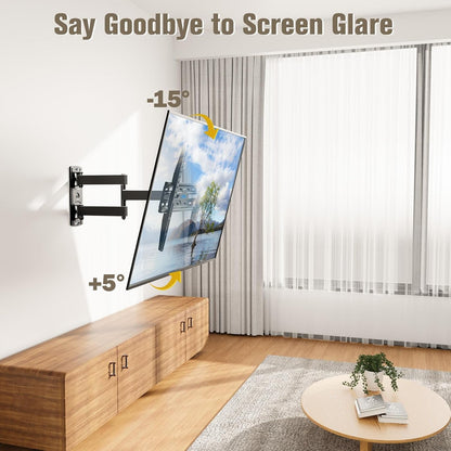 TV Wall Mount Swivel and Tilt for 26-55 Inch TV up to 60 Lbs | TV Mount Perfect Center Design, Full Motion TV Mount Bracket with Articulation, Max VESA 400X400Mm, MD23773