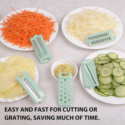 Multifunctional Portable Kitchen Grater Vegetable Slicer with Stainless Steel Blade and Abs Handle, for Efficient Grating and Peeling Random Color in Home4