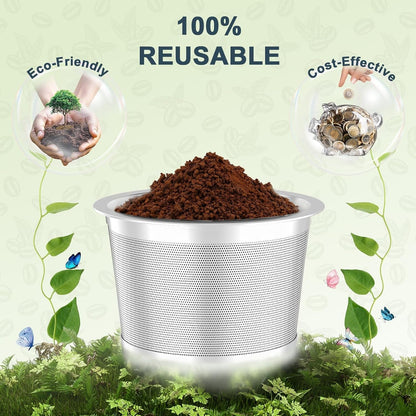2 Pack Reusable K Cup for Keurig 1.0 | Stainless Steel Coffee Pods with Heat Resistant Handles and Scoop, NO BPA5