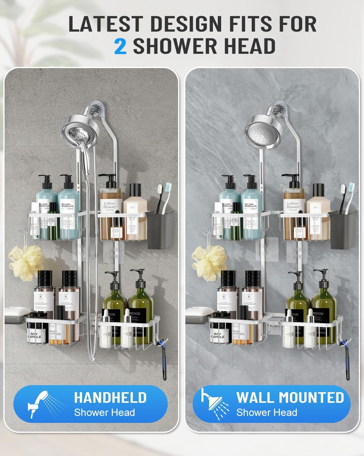 adjustable-shower-caddy-hanging-for-handheld-showerheads-never-rust-shower-hanging-organizer-upgraded-bathroom-shower-rack-with-soap-basket-hooks-and-toothbrush-holder-silver