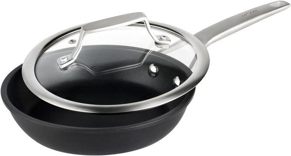 7 Inch Small Nonstick Frying Pan with Lid, Egg Omelet Skillet | Non Toxic, Even Heating, Easy Clean, Dishwasher & Oven Safe, Suitable for Gas & Electric & Induction Stoves, Stainless Steel1