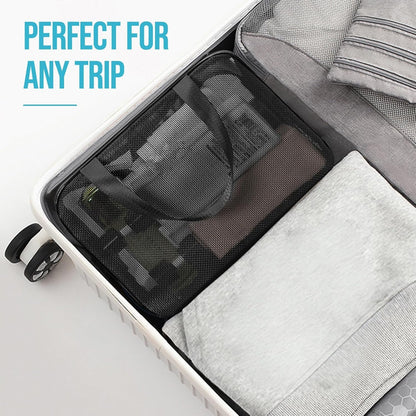 Mesh Shower Caddy Mash Shower Bag Black Portable Mesh Accessories Organizer Tote for Gym College Dorm Room (Black-Large)7