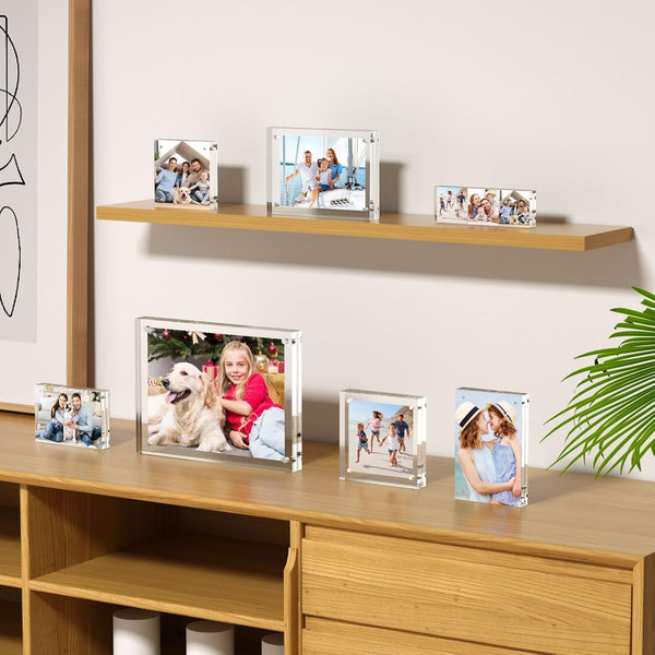 4X6 Acrylic Picture Frames 3 Pack, Clear Picture Frames，20% Thicker6