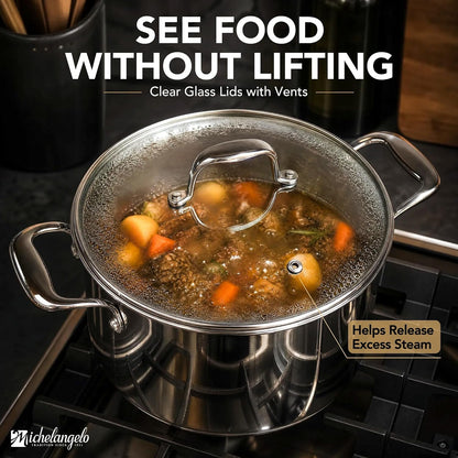5-Ply Stainless Steel Cookware Set, 23-Piece Pots and Pans Set | Fully Clad Construction, Premium Heavy-Duty Build, Better Browning, No Coating, Oven Safe, Induction Ready7