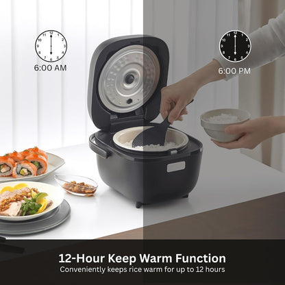 JBS-A55U-KB 3-Cup (Uncooked) Micom Rice Cooker and Warmer with Non-Stick Ceramic Coated Inner Pot and 10 Auto-Cook Settings, Black5