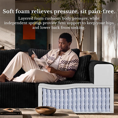 Boneless Couch 106.2 Inch, Sectional Sleeper Sofa Bed with Ottoman10