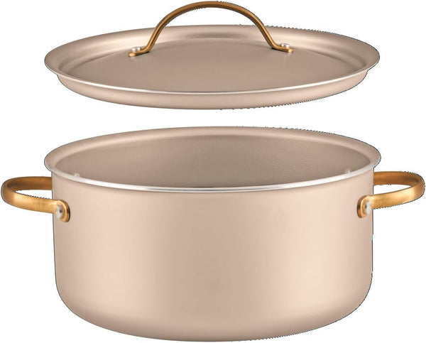 Radiant Nonstick Cookware/Pots and Pan Set with Lids and Prestige Kitchen Cooking Tools, Dishwasher Safe, 12 Piece, Champagne9