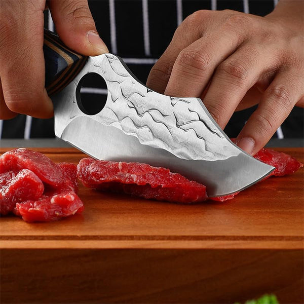 Meat Cleaver,Cleaver Knife 5.1 Inch Forged Stainless Steel Boning Knife Kitchen Cleaver Barbecue Meat Fruit Fishing Utility Knife with Wood Handle7
