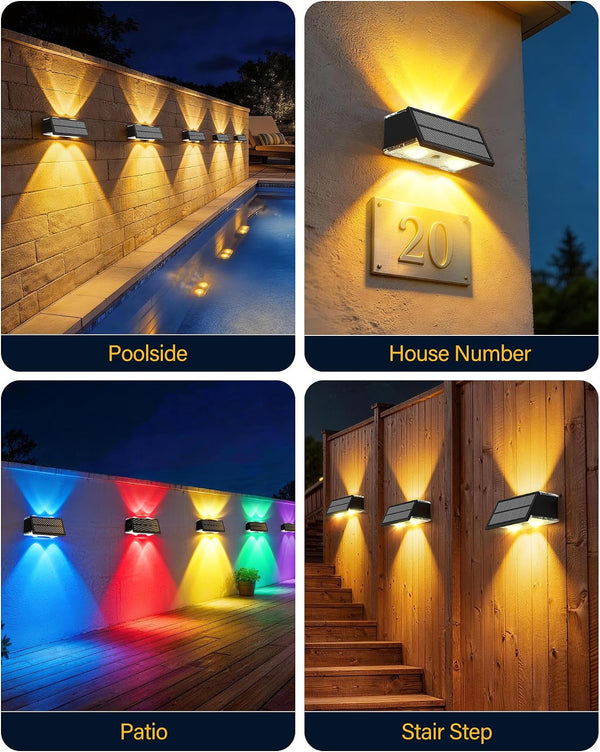 Solar Fence Lights Outdoor, 10 Pack Fence Solar Lights Waterproof9