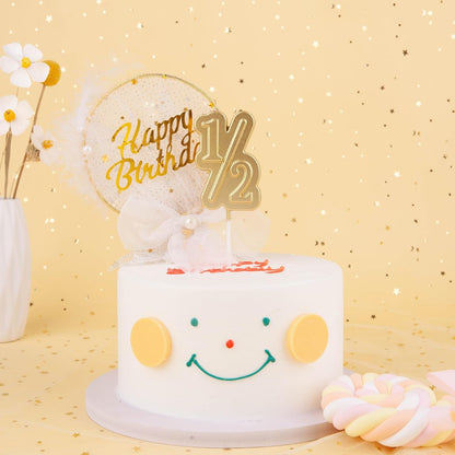 2.76 Inch Large 1/2 Gold Number Birthday Candles, Number Candles, Cake Number Candles, Party Celebration2