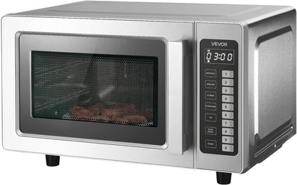 Commercial Microwave Oven, 0.9 Cu Ft, 1000W Digital Stainless Steel Countertop Microwave Oven with Touchscreen, 10 Cooking Presets, 5 Power Levels, Multi-Lock Door & Easy Clean for Restaurants | Digital Microwave with Touchscreen,0.9 Cu Ft,10 Cooking Presets,5 Power Levels and Multi-Lock Door for Restaurant and Kitchen1
