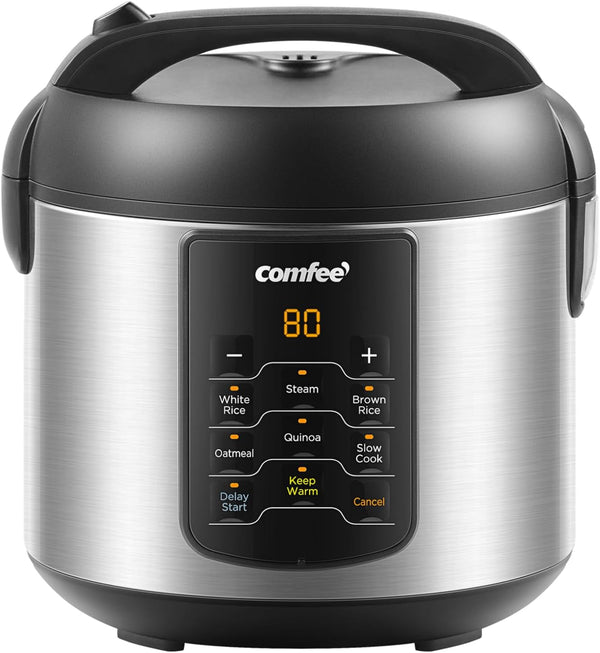 Rice Cooker with 6 Functions, 4-Cups Uncooked Rice | Multi Cooker, Slow Cook, Steam, Saute, Warm, 6 One-Touch Programs for Brown Rice, Quinoa and Oatmeal1