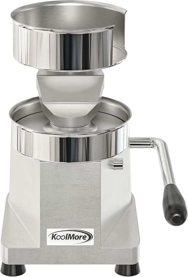 Burger Press Patty Maker for 5” Hamburgers, Stainless-Steel Manual Forming Machine for Personal and Commercial Foods, Heavy Duty Processor, Includes Pattie Papers (CHM-5), Silver9